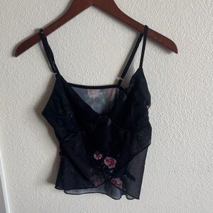 SHEIN Black Floral Tank Top